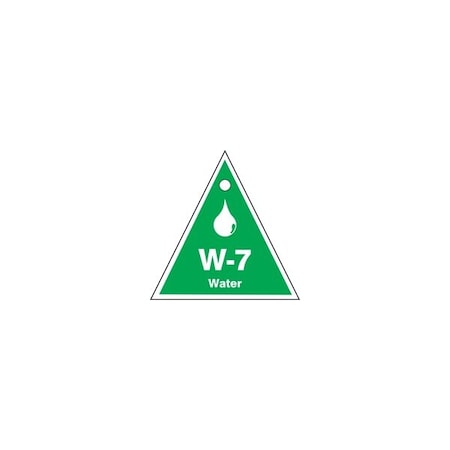 Accuform Energy Source ID Tag, W-7 WATER, 2.5in x 2.5in, Plastic, 5PK TDK907VPM